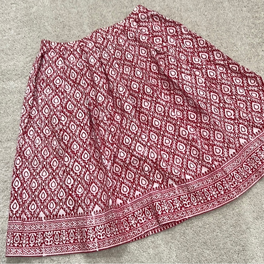 Treacy Lowe London Vintage Red Patterned Women's Skirt M